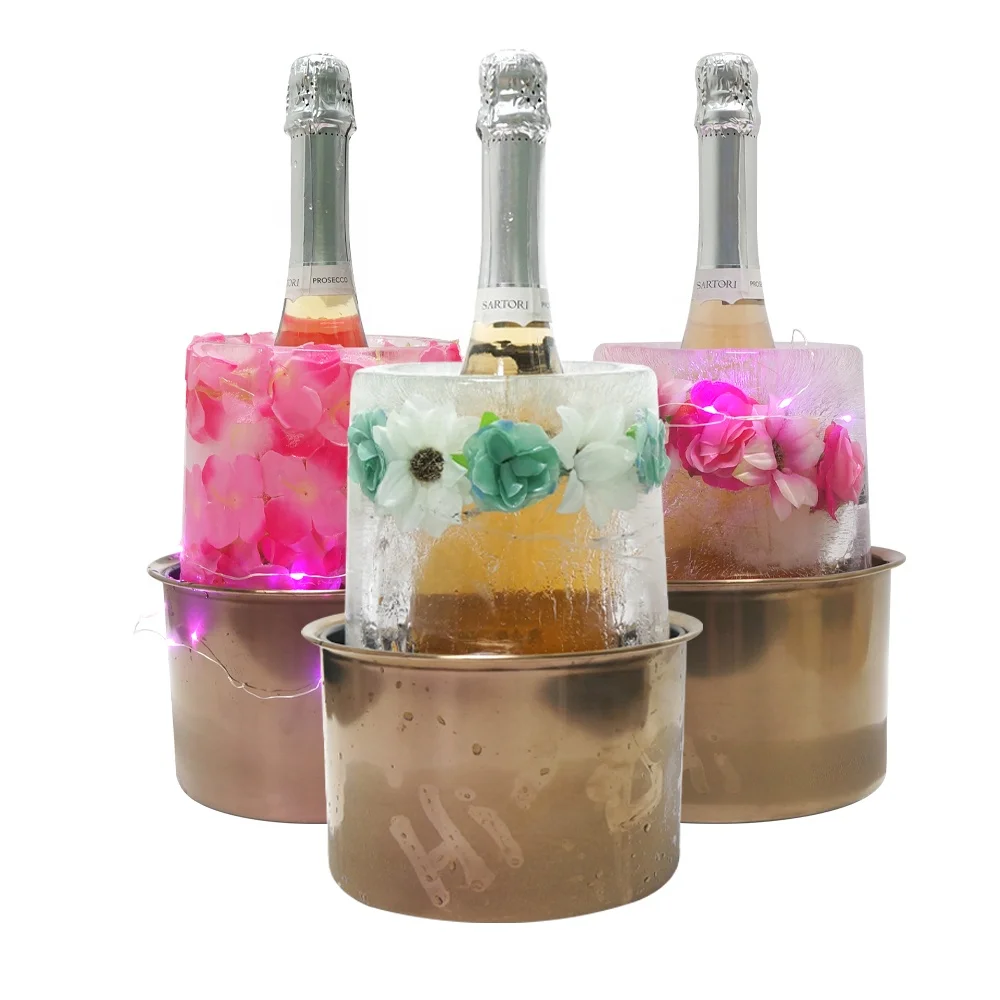 New DIY Champagne Bucket Ice Mold Wine Bottle Chiller