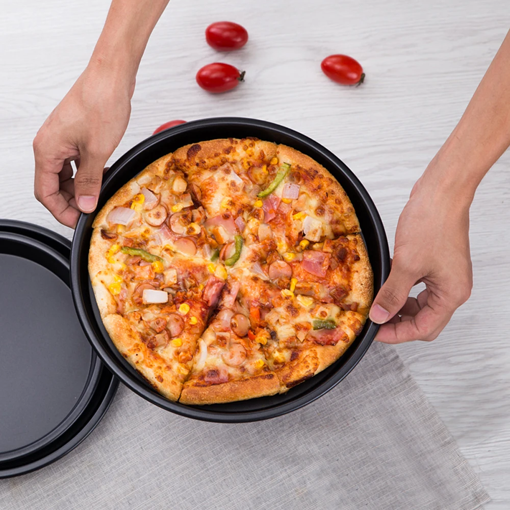 6-14 Inch Nonstick Carbon Steel Baking Mold Round Pizza Pan For Baking