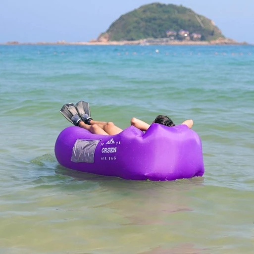 Camping & Barbecue Party & Self-driving Tour & Beach Inflatable Lounger Chair Portable Air Sofa Bed Camping Sleeping Pod