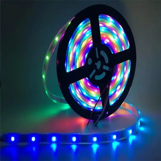 5050 Individually addressable RGB custom Led Strip 5m Ws2812B 30/60/144 Led Pixel Strip Tape Light DC5V