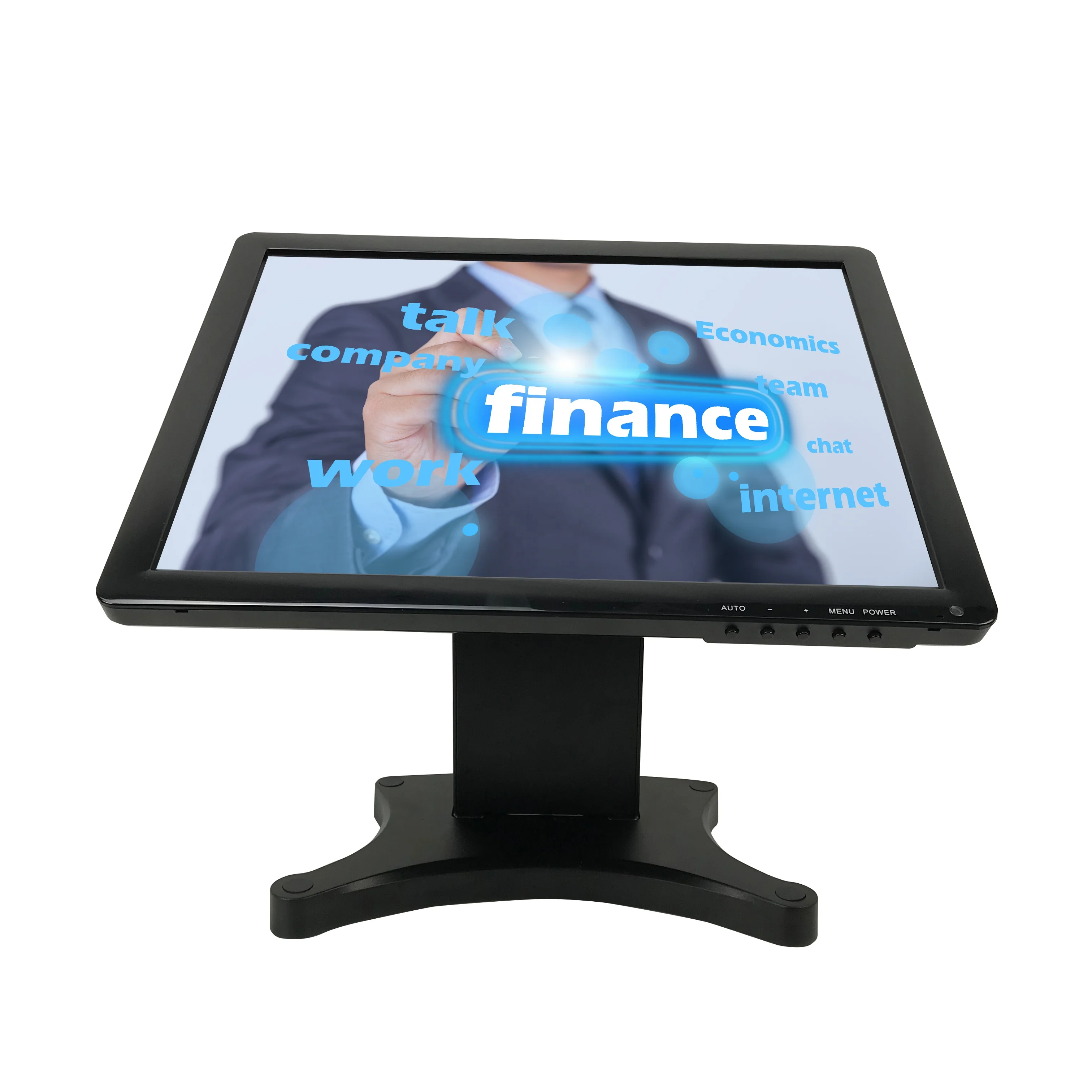 Factory Price RS232 Resistive Touch Screen 15 Inch Square LCD Monitor with RS232 AV HD