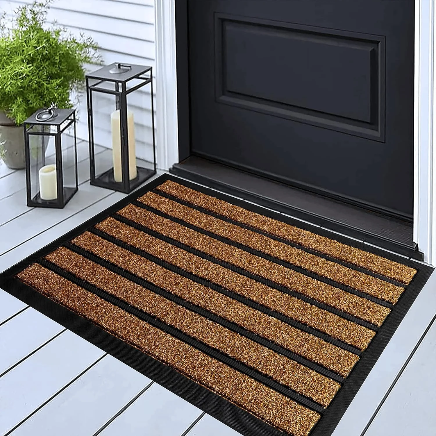 Door Mat Outside Entrance - Extra Durable Rubber Welcome Mat Outdoor - Dirt Tripping Mat Indoor