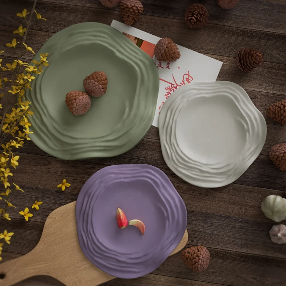DM711 Irregular Wave Ripple Epoxy Resin Dish Storage Plate Mold DIY Gypsum Coaster Fruit Candy Holder Tray Molds for Decor Craft