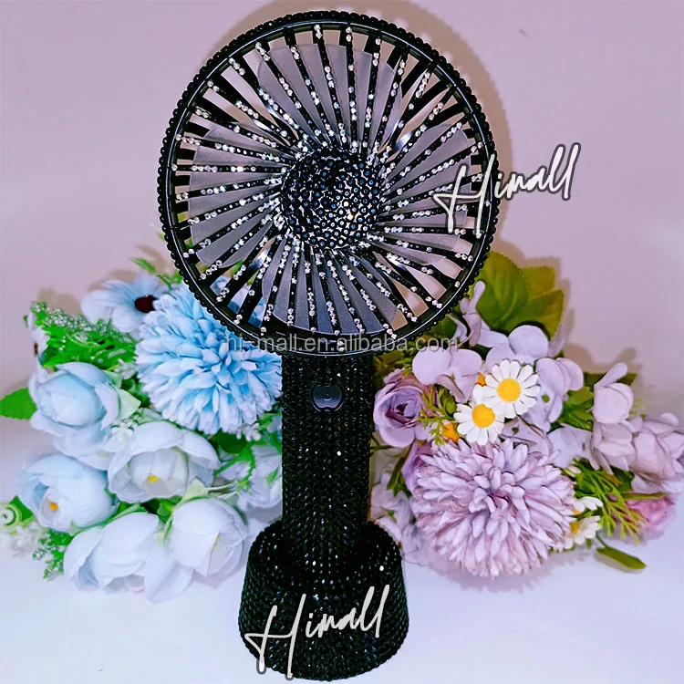 luxury eyelash extension tool accessories mini portable bling diamond bladeless fan usb rechargeable fan lash extension dryer