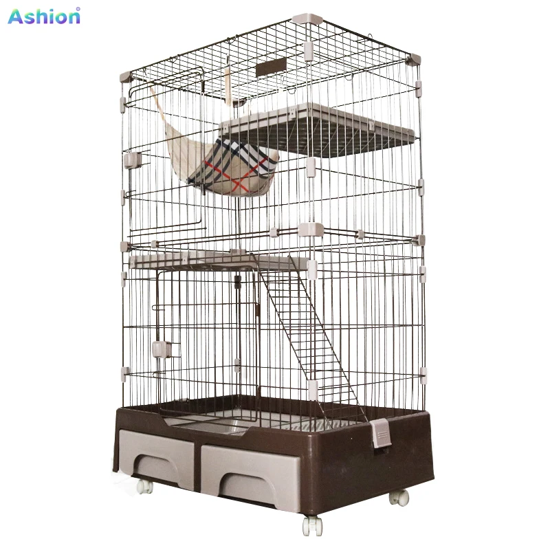 
Wholesale New Fashion Pet Cat Cage Large Small Cat Cage Steel Wire With Tray 