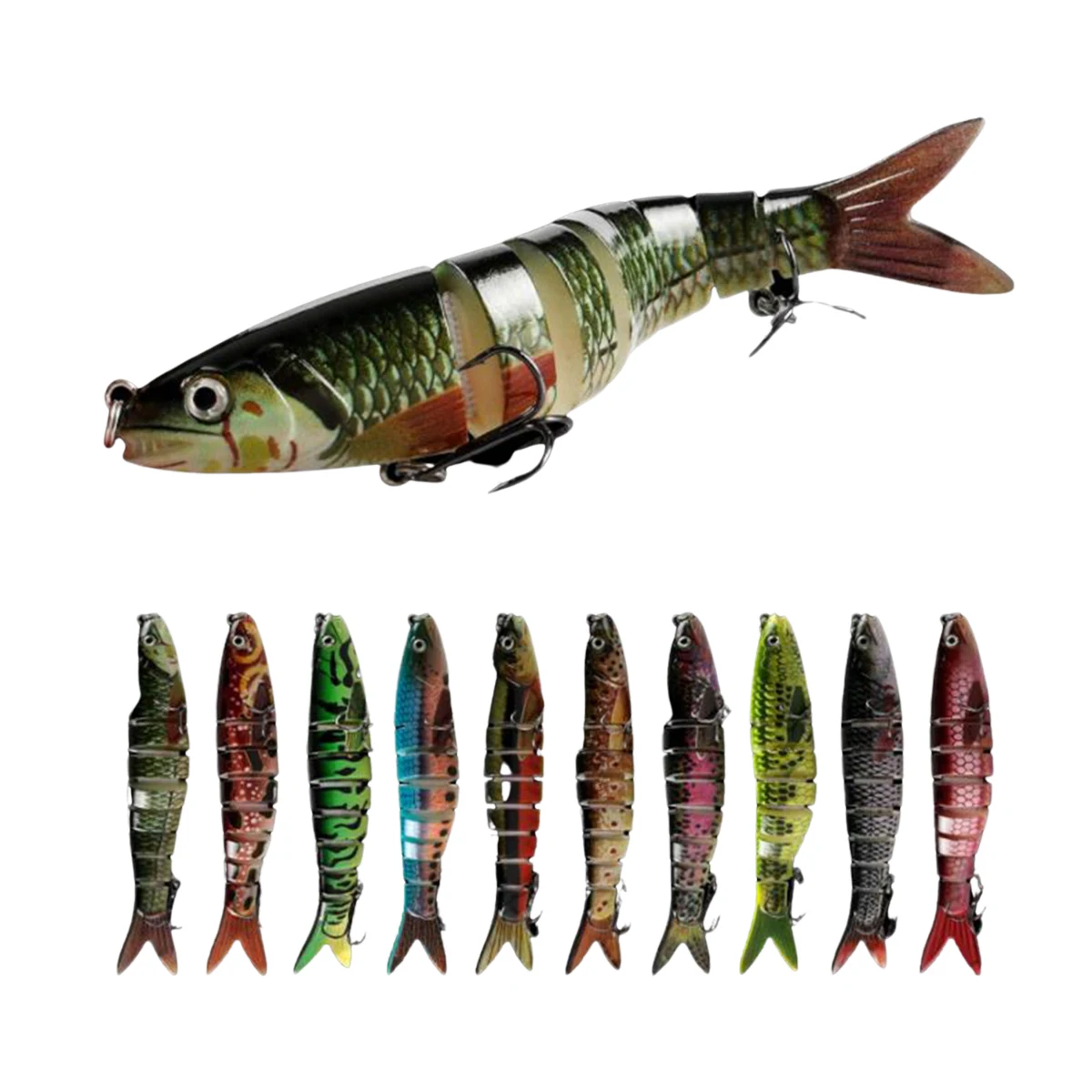  Topwater Bass Lures 135mm 20g for Freshwater Saltwater Lifelike Multi Jointed Swimbait Slow Sinking Animated Lure Hard