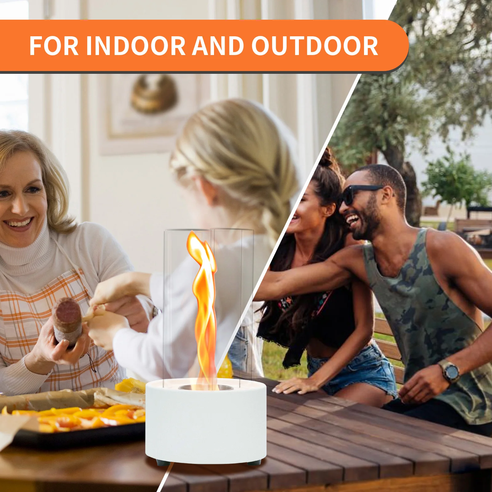 HOT SALE tabletop fire pit tornado Fire home decor Freestanding Bio ethanol fireplace spin flame patio heater Smokeless fire pit