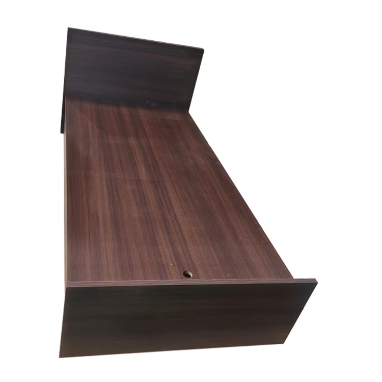 Heavy duty Commercial classic wooden box bed design single bed frame with side drawer
