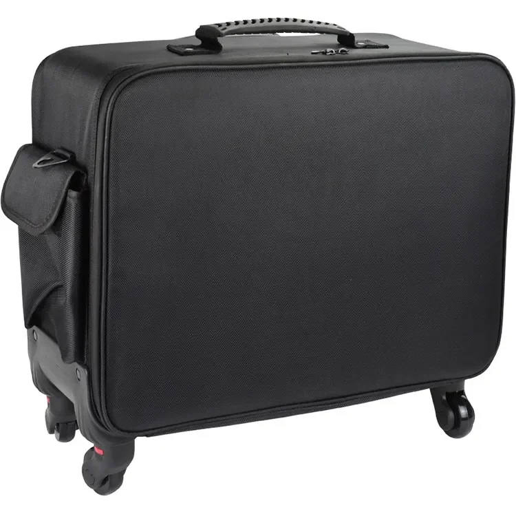 Custom logo professional large capacity makeup suitcase zipper pouch travel cosmetic organizer makeup bag with wheels