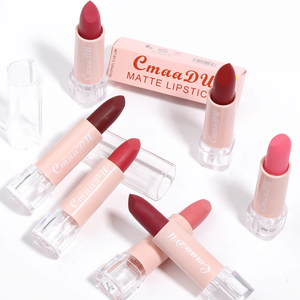 New Hot Sale CmaaDU Own Brand free shipping  Lipstick Set Lip Gloss Matte Moisturizing Waterproof Matte Lip Gloss