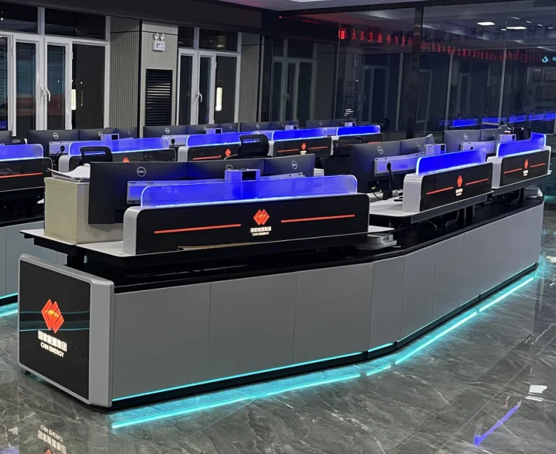 kesino latest design commercial furniture control room console lifting dispatch office desk height adjustable operator console