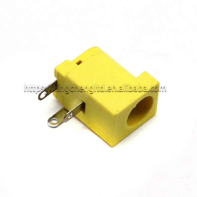 DC-005 Yellow DC Power Jack Socket Connector DC005 5.5x2.1mm Plug-in 3Pin
