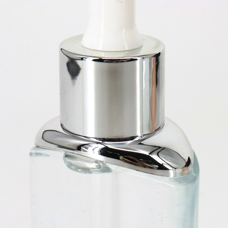 30ml 50ml Oval Shaped Cosmetic Skincare Serum Opal White Ceramic Glass Dropper Bottle White Porcelain Printed Oil Dropper Bottle