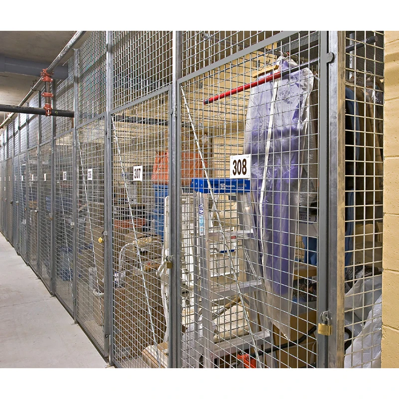 Metal storage cage double tier wire mesh storage locker freestanding lockable storage cage