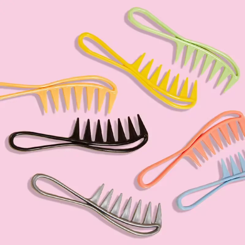 CM Custom label vintage men slicked back oil comb anti static wide tooth comb hair styling tools set for women