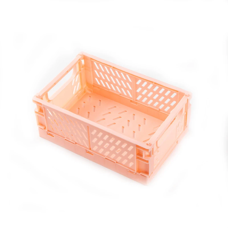 Logo Customization Kids Storage Foldable Colorful Vented Document Collapsible Pastel Contianer Crates Plastic Storage