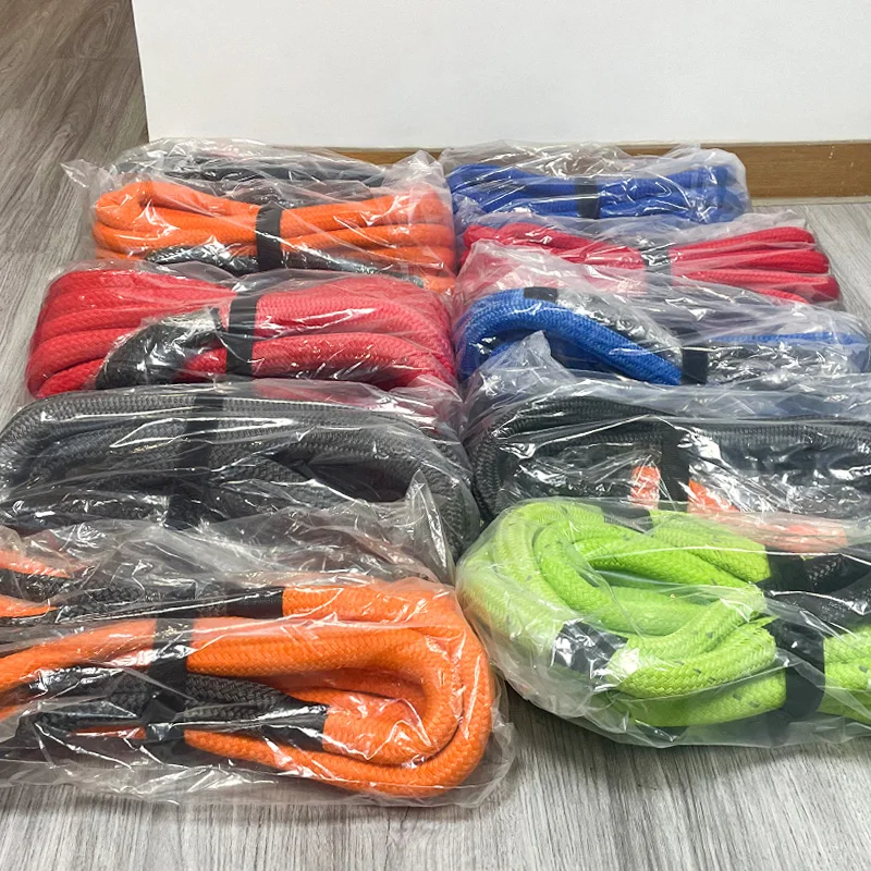 4x4 OffRoad tow strap Traction rope Braided Kinetic Recovery Kit Rope with Off-road Synthetic Soft Shackle adn uhmwpe winch rop