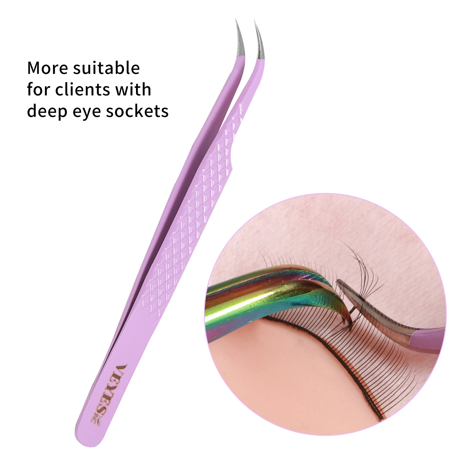 VEYES wholesale Stainless Steel Make Up tool LED Light Eyelash LED Light Lash Tweezer For Professional Eyelash Extension