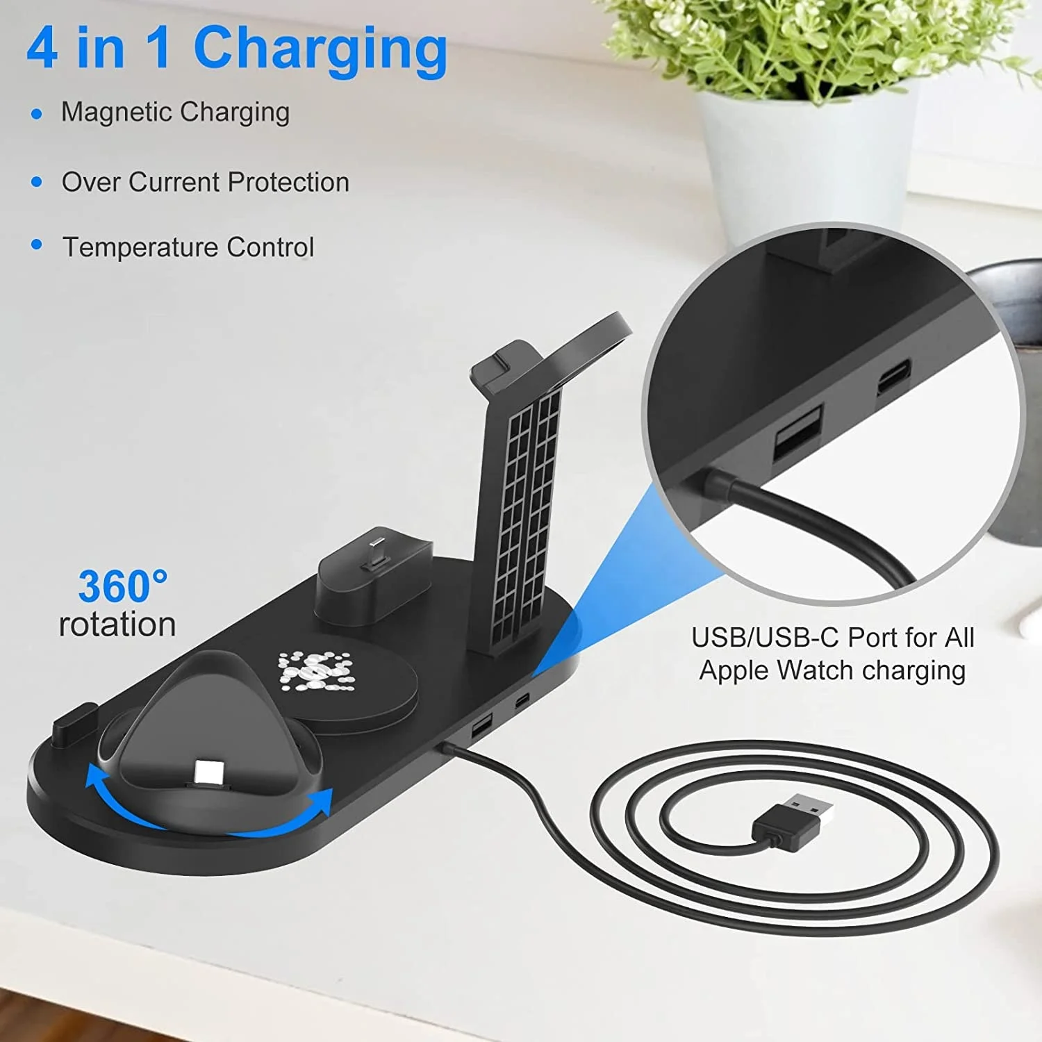 Trending products 2023 new arrivals in use Wireless Charger 4 in 1 Wireless Charging Dock Charging Station Stand