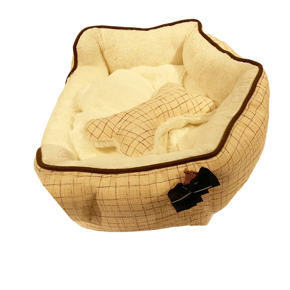 Wholesale High Quality 100% Polyester Sleeping Breathing Little Plush Dog Cat Bed For Pet