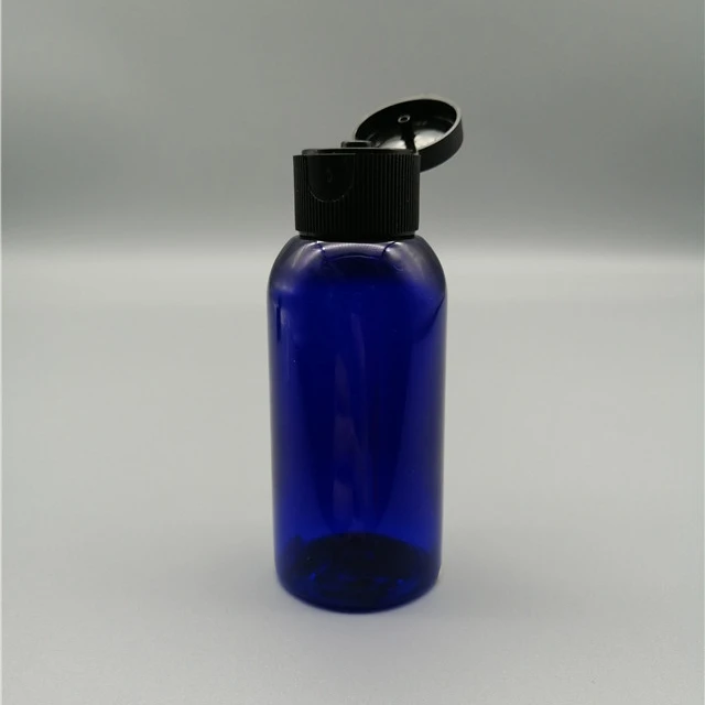 50ml  Empty Cobalt Blue Plastic Cosmo Lotion  Bottles with Disc Top Flip Cap