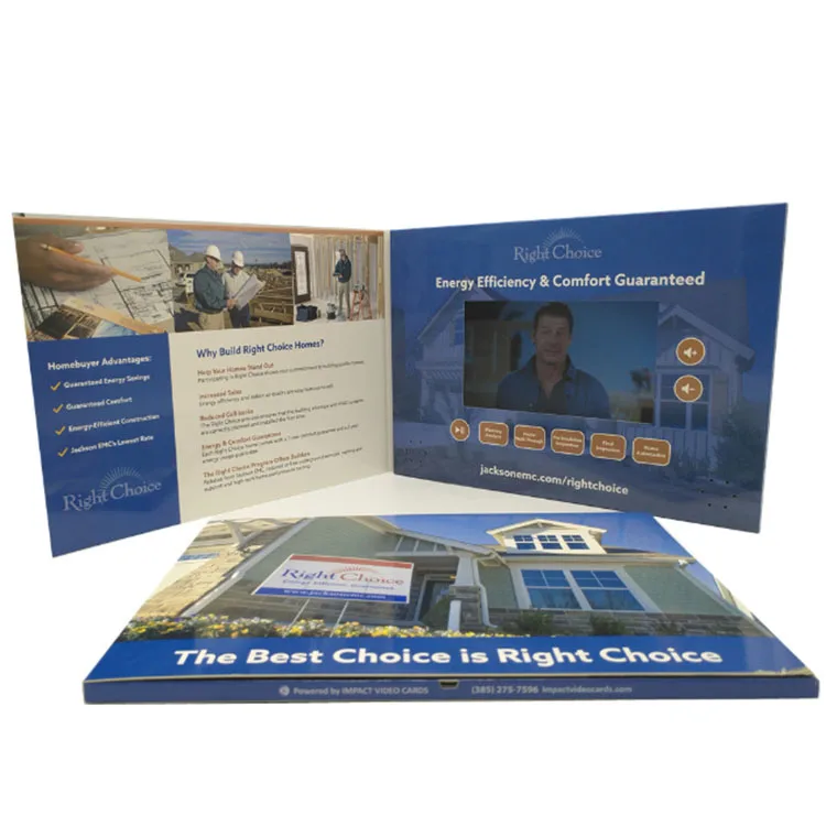 7 Inch Customized Video Book Digital LCD TFT Screen Video Brochure Catalog For Greeting Gift Invitation Business Card