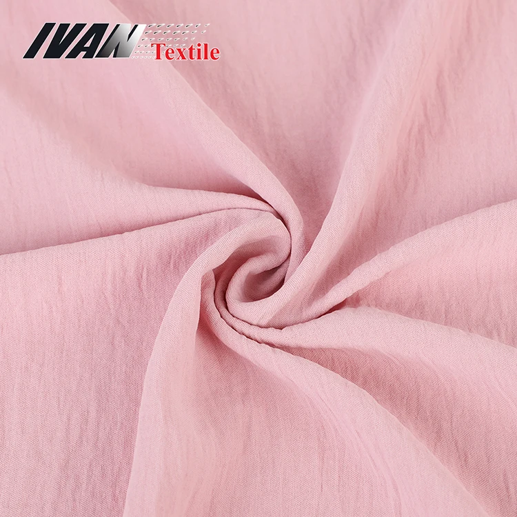 Розовая однотонная мягкая термоусадочная ткань из 100% полиэстера для платья оптом CEY 180D