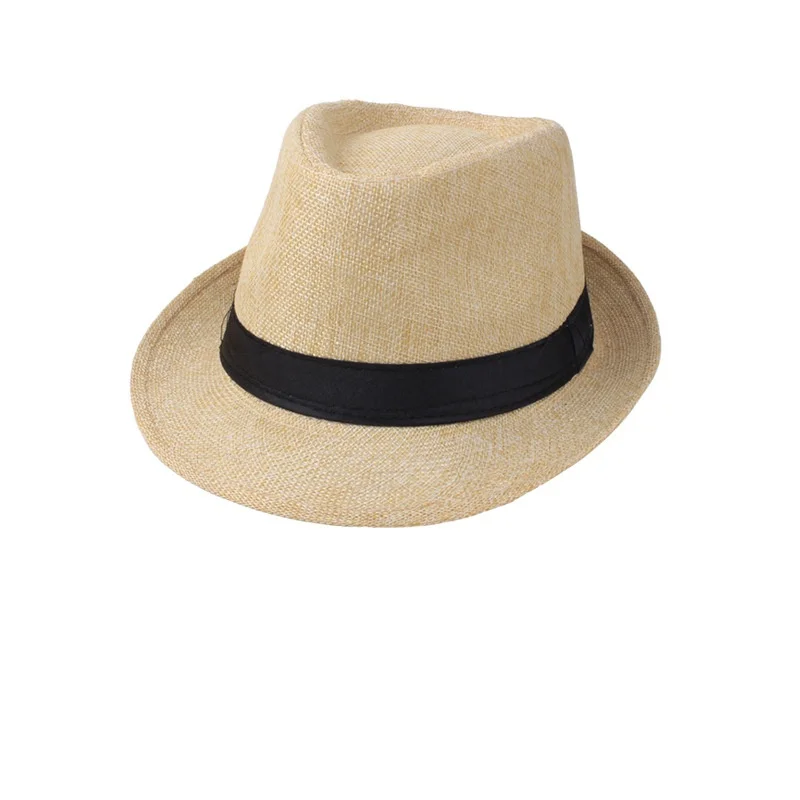 Spring and Summer Fashion Straw Hat Solid Linen Material Gift Hat Casual Couple Sunscreen Sunshade sunHat Straw Knitted Jazz Hat