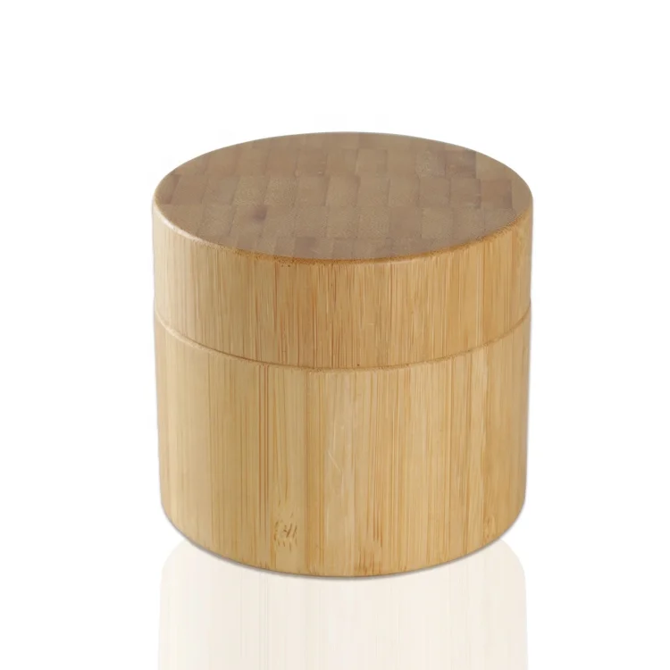 Custom Biodegradable Eco Friendly Luxury PP Bamboo Face Cream Cosmetic Jar Skin Care Container