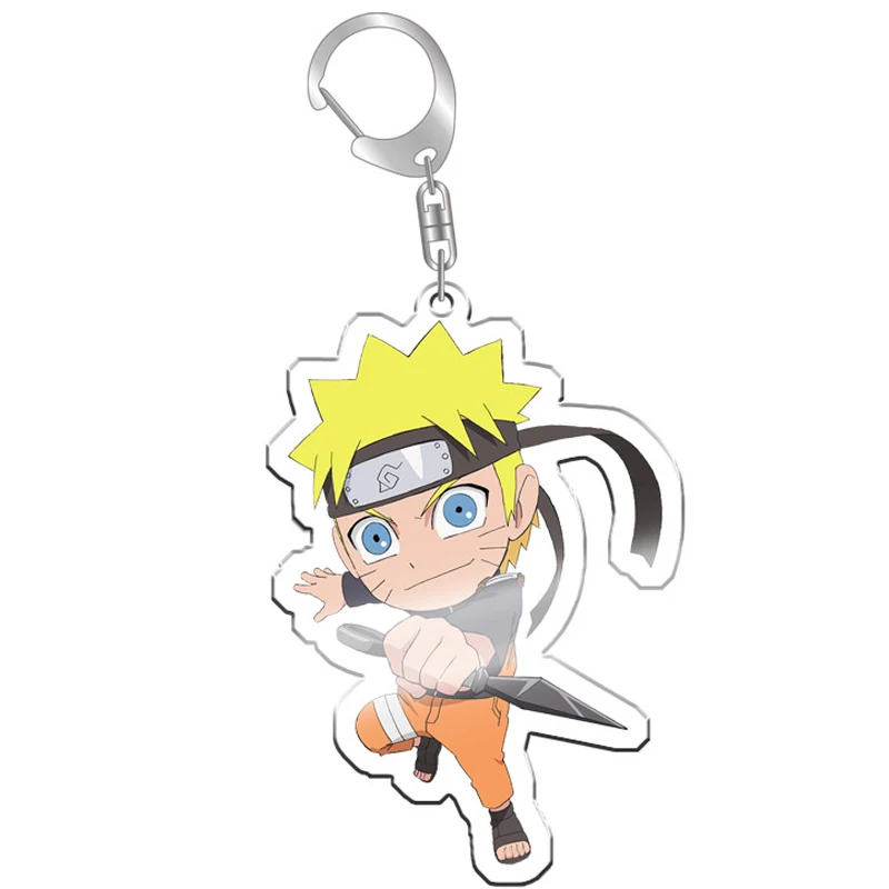 OEM custom make Laser Cut Plastic Clear Printed Anime Hyuga Hinata Kakashi Acrylic Charm narutoes Keychain Keyring