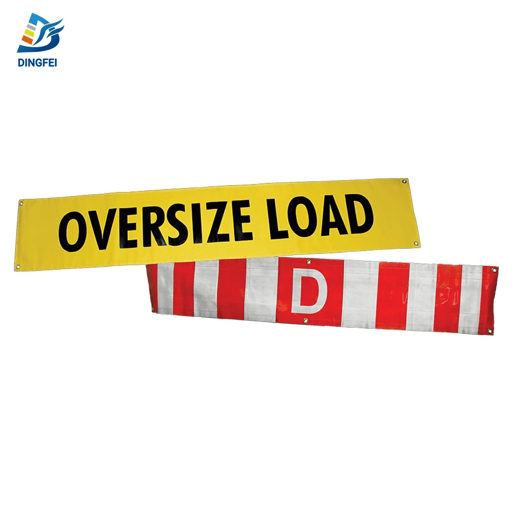 Canada D Oversize Load Double Sided High Intensity Reflective Banner for Flatbed Trailers