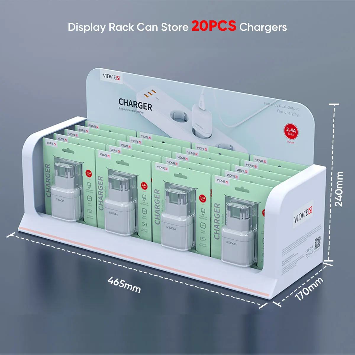 
VIDVIE Newest 5V 2.4A Quick EU Charger Mobile Phone QC2.0 USB Wall Adapter Promotional Suit 