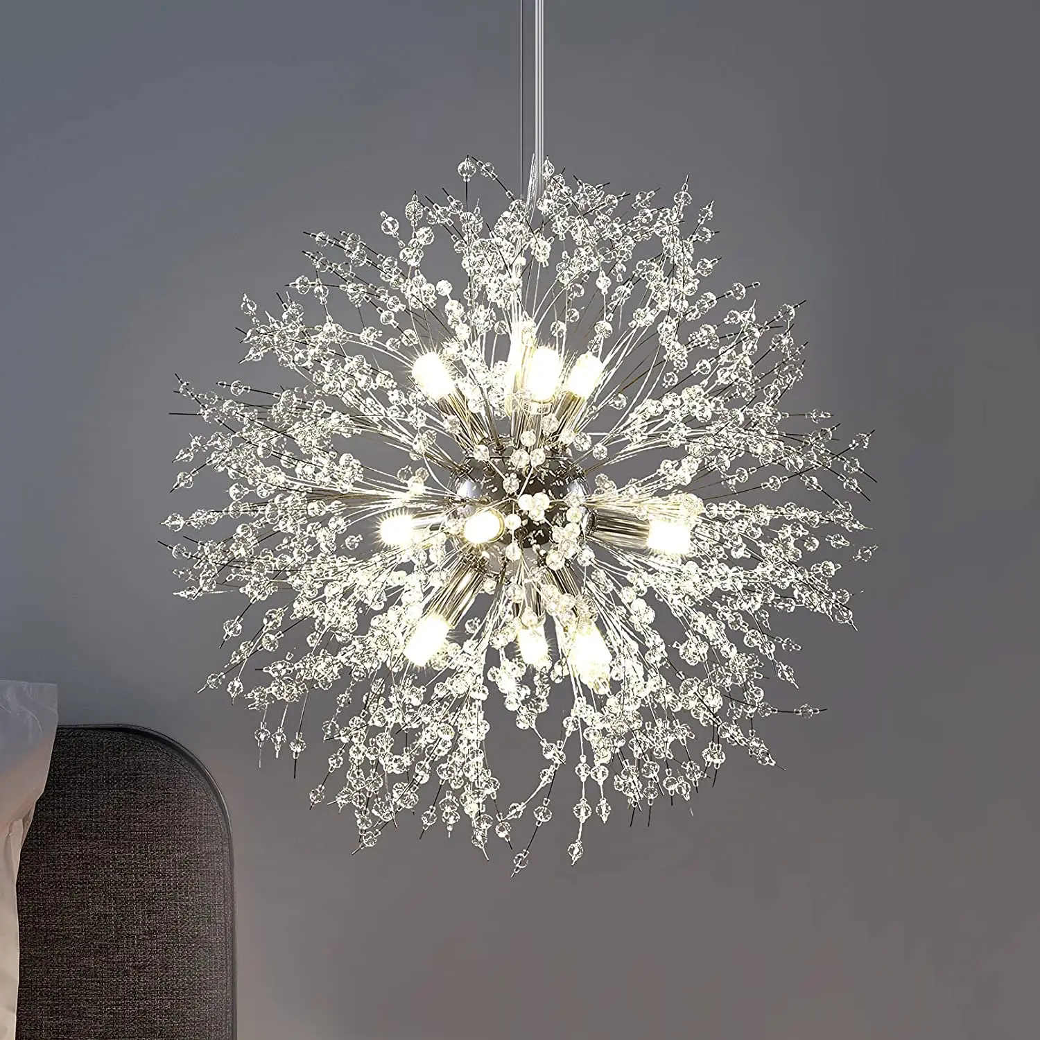 LED Light Fixture K9 Crystal Sputnik Chandelier Lighting Pendant Lamp For Bedroom Kitchen room bathroom