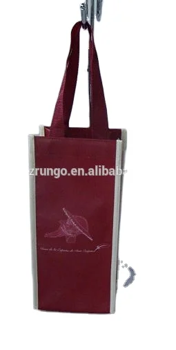 Spain Brand Wine Bottle Bag, Custom Made Laminated Pp Non Woven Wine Shopper Bags