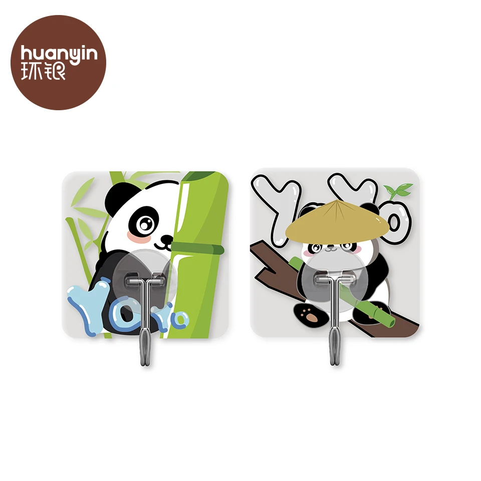 High quality cute panda plastic decorative animal bag hook hanger