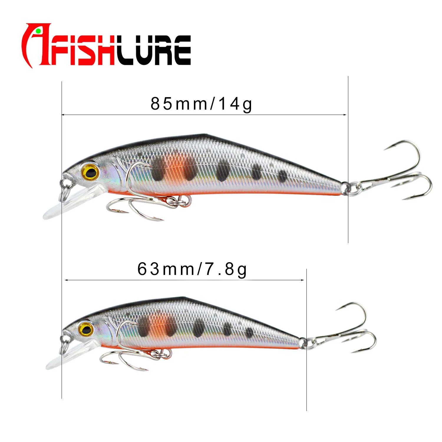 Hard plastic minnow lure 63mm/7.8g  85mm/14g sinking water hard bait artificial lures