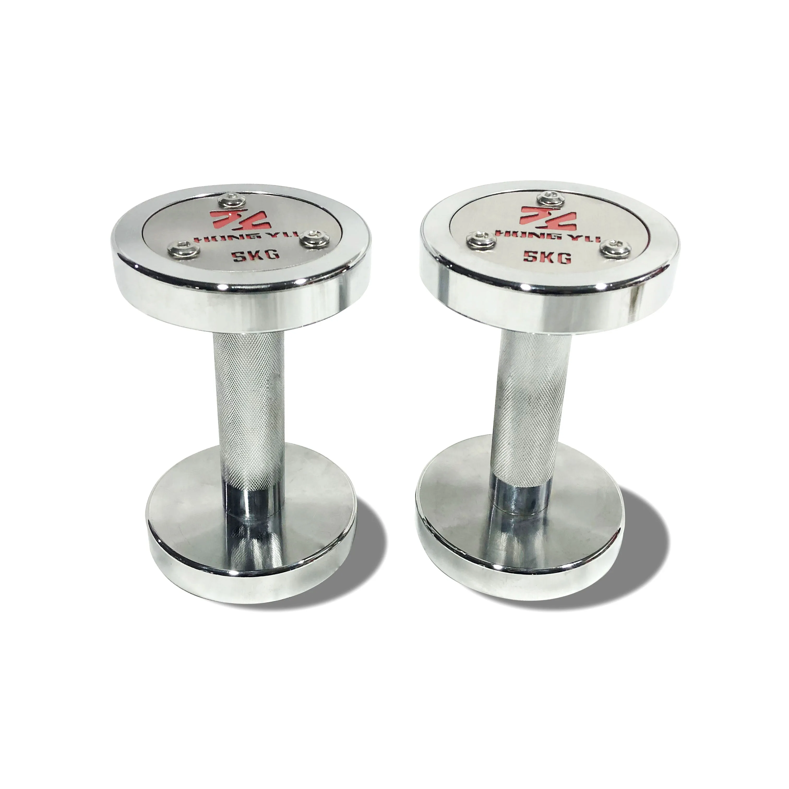 High quality dumbbell set stainless steel chrome dumbbells 2.5kg-50kg rotate fixed dumbbell free weights mancuernas