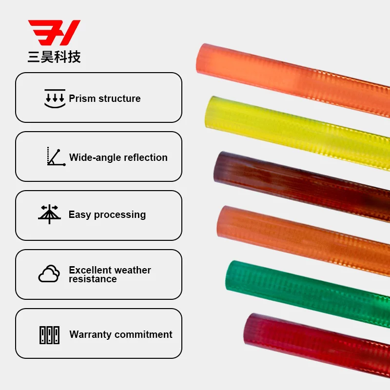 1.22*45.7m EGP PET Reflective Material Engineer Grade Prismatic Reflective Sheeting Roll For Road Traffic Safety
