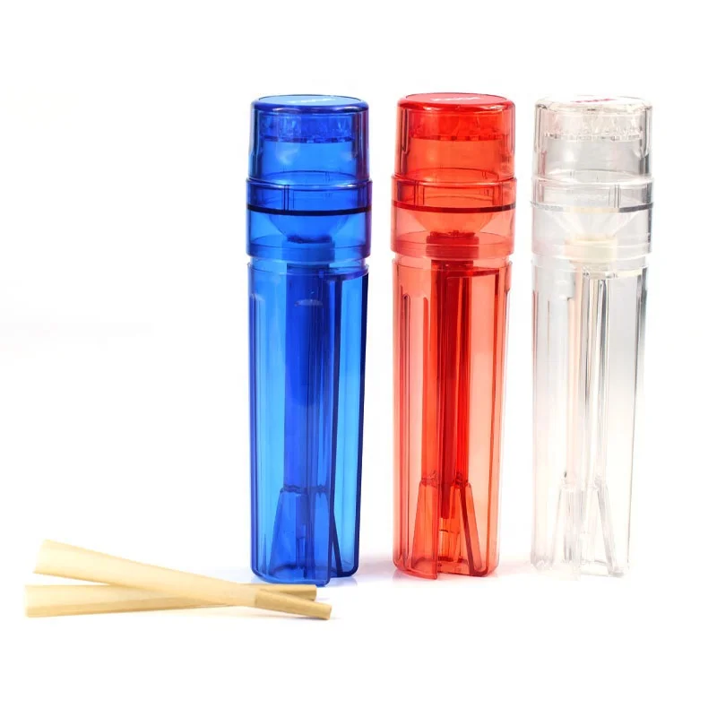 Upgraded Rolling Paper Smoking Plastic Grinder Pre Rolled Cones tobacco Grinder Transparent cigarette Tobacco Grinder