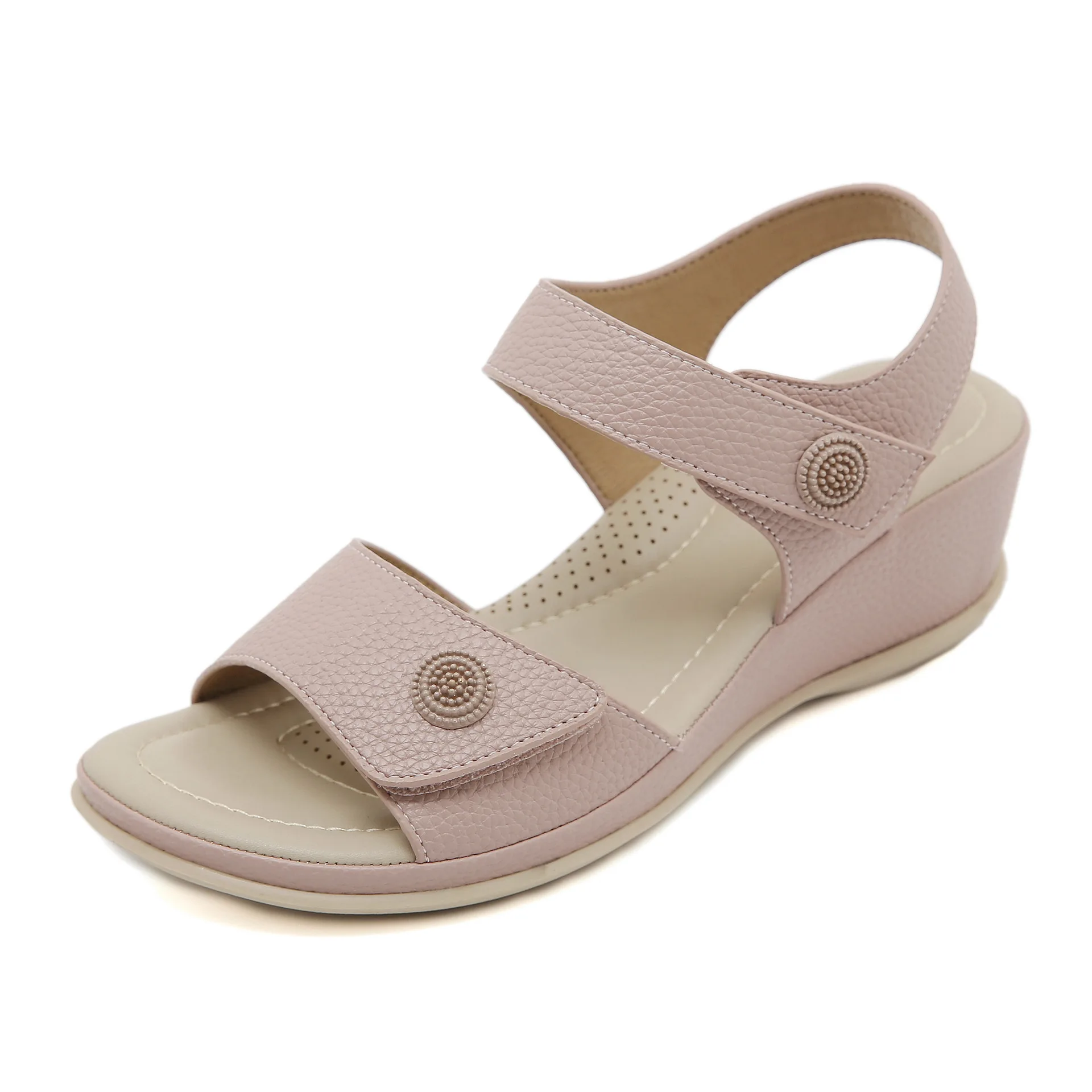 2024 Summer New Soft Breathable Women Beach Sandals Comfortable Anti-Slip Outdoor Casual Wedge Sandals