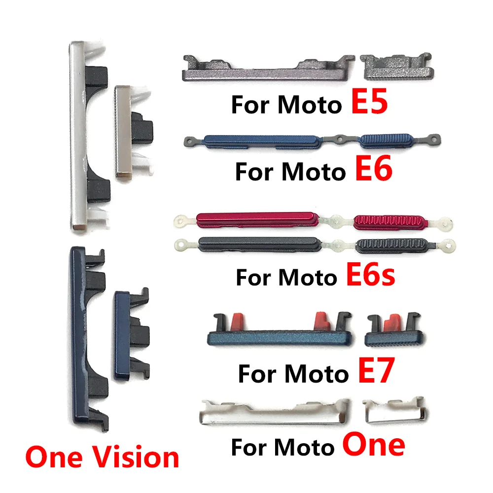 
SIde Volume Button + Power ON / OFF Buttton Key Set Replacement Part For Moto E6S E6 E5 E 2020 / For Moto One 