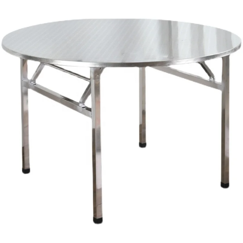  Foshan Furniture supplier silve banquet wedding table hotel stainless steel folding