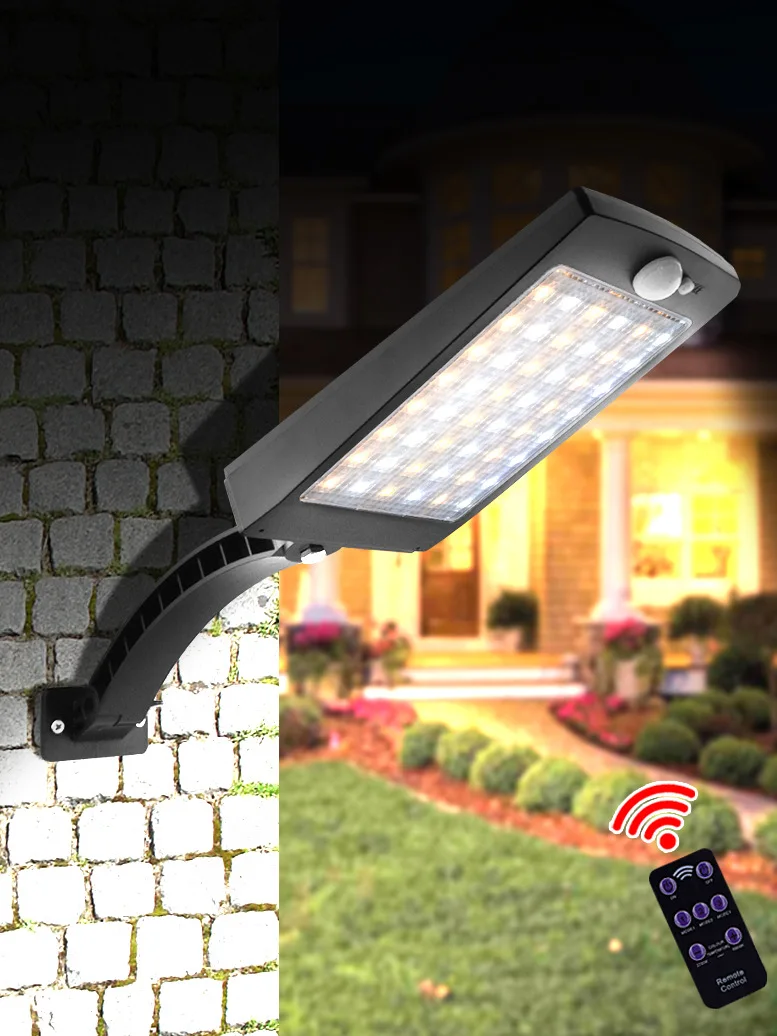Solar Powered Security Light Wireless Waterproof Motion Sensor Rotating Integrated solar garden light