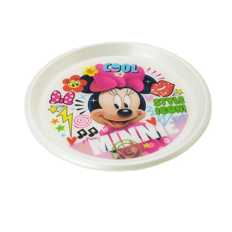22.5cm Customized baby pp kids tableware set cartoon bpa free plastic dinner plate bowl cups