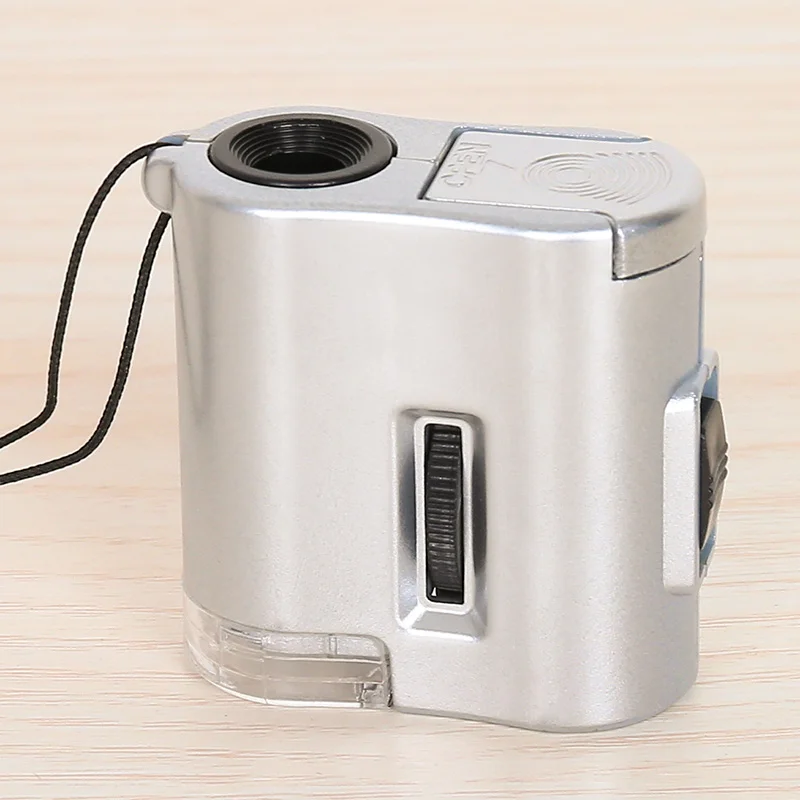 Portable Mini Pocket Magnifier 60x Microscope With UV LED Light