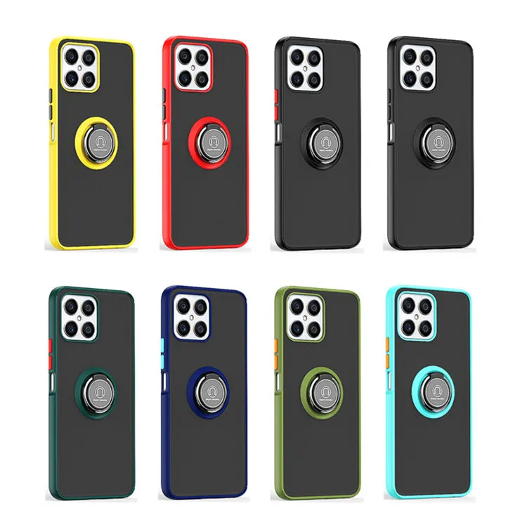 For Huawei HonorX8 Metal Ring Kickstand Car Mount Magnetic Shockproof Phone Cover For Honor X30i X9 X30 Magic 4 Lite