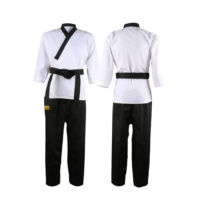 Dobok Taekwondo Uniform Black Pants Tkd Poomsae Black Belt Taekwondo Uniformes Wtf