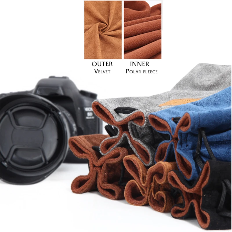Universal DSLR Velvet Drawstring Camera Bag Soft Bag for Canon Nikon Sony Storage Micro Single Camera
