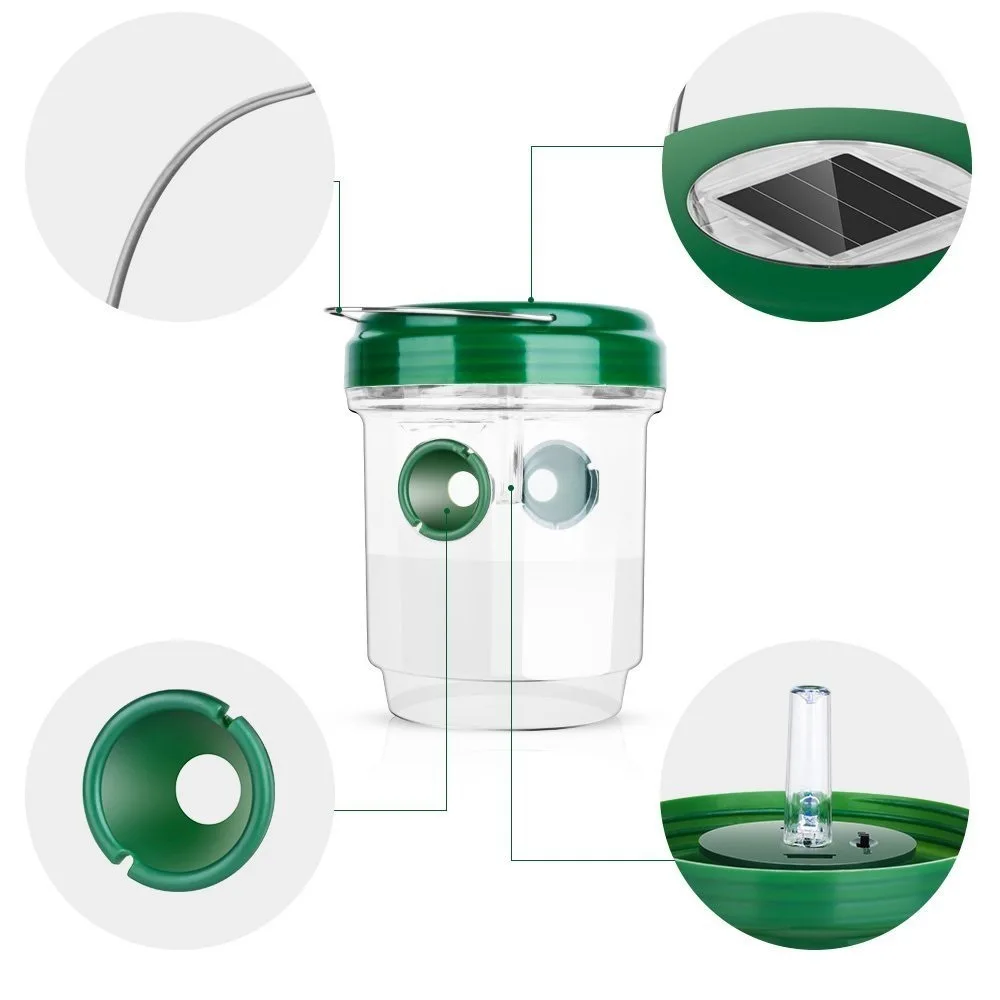 Hot Sale Trapping Wasps and Flies With Solar LED Light  Flying Bug Trap