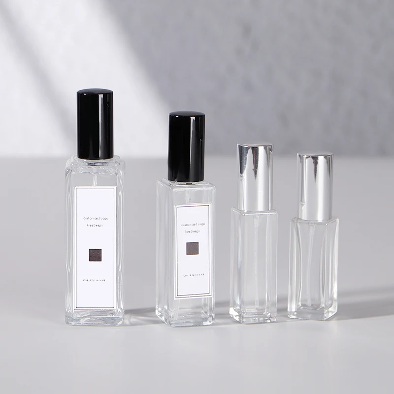 5ml Wholesale Luxury square Glass Perfume Atomizer Bottle Portable Mini Refillable with Spray Lid